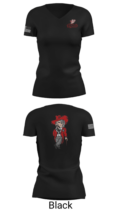 Highland Middle School 87917777 Women's Short Sleeve V-neck Shirt - 14