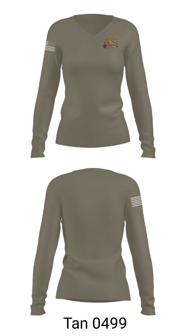 Women's Long Sleeve Vneck Shirt, 3rd Platoon, Army, Teamtime, Team time, sublimation, custom sports apparel, team uniforms, spirit wear, spiritwear, sports uniforms, custom shirts, team store, custom team store, fundraiser sports, apparel fundraiser