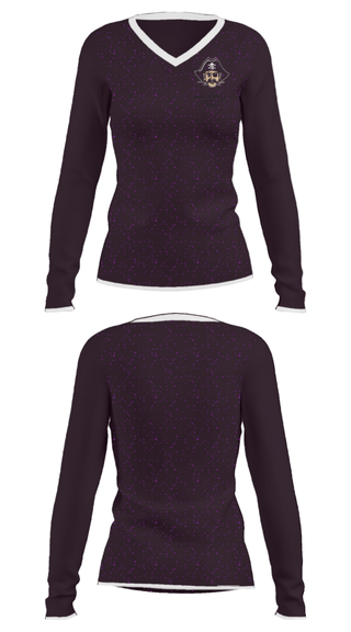 Women's Long Sleeve Vneck Shirt, Emerson-Hubbard Jr/Sr High School, Spirit Store, Teamtime, Team time, sublimation, custom sports apparel, team uniforms, spirit wear, spiritwear, sports uniforms, custom shirts, team store, custom team store, fundraiser sports, apparel fundraiser
