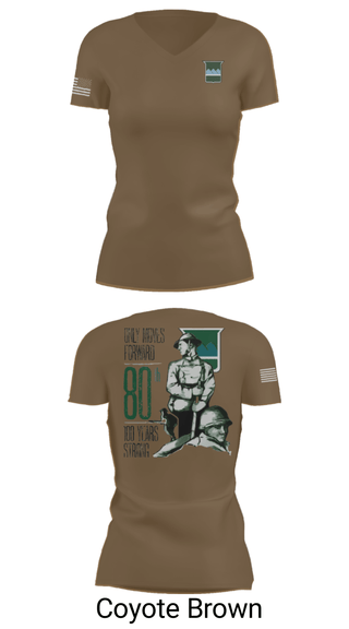 Women's Short Sleeve Vneck Shirt, 80th Training Command, , Teamtime, Team time, sublimation, custom sports apparel, team uniforms, spirit wear, spiritwear, sports uniforms, custom shirts, team store, custom team store, fundraiser sports, apparel fundraiser