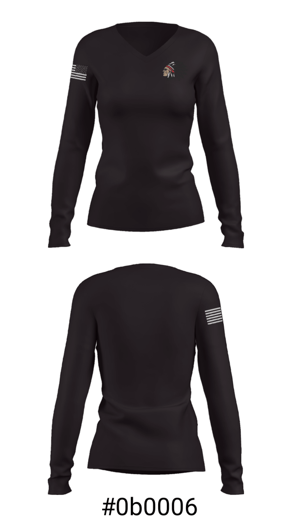 Women's Long Sleeve Vneck Shirt, Social Circle Middle School, Spirit Store, Teamtime, Team time, sublimation, custom sports apparel, team uniforms, spirit wear, spiritwear, sports uniforms, custom shirts, team store, custom team store, fundraiser sports, apparel fundraiser
