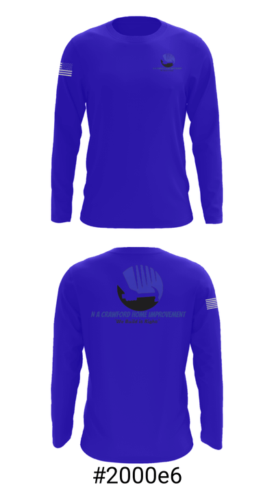 NA Crawford Home Improvement 59589813 Long Sleeve Performance Shirt - 18