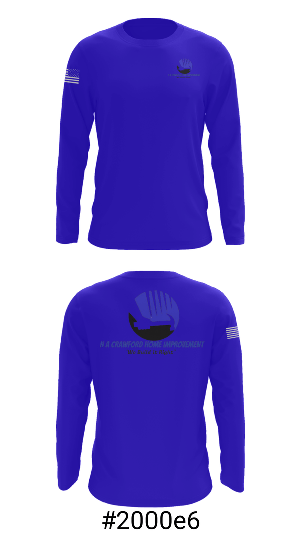 Long Sleeve Performance Shirt, NA Crawford Home Improvement, , Teamtime, Team time, sublimation, custom sports apparel, team uniforms, spirit wear, spiritwear, sports uniforms, custom shirts, team store, custom team store, fundraiser sports, apparel fundraiser