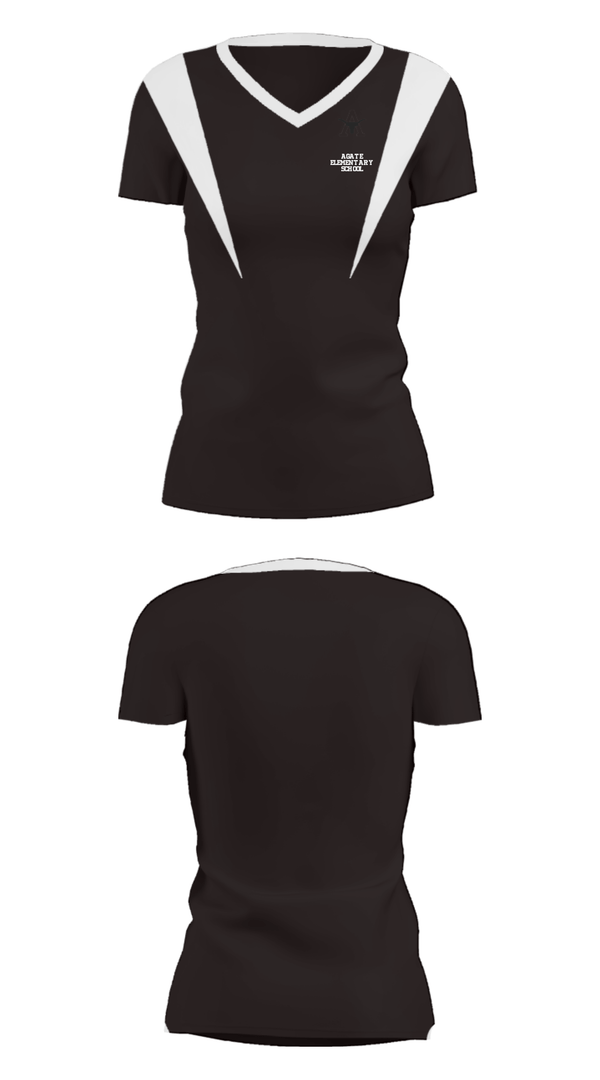Women's Short Sleeve Vneck Shirt, Agate Elementary School, Spirit Store, Teamtime, Team time, sublimation, custom sports apparel, team uniforms, spirit wear, spiritwear, sports uniforms, custom shirts, team store, custom team store, fundraiser sports, apparel fundraiser