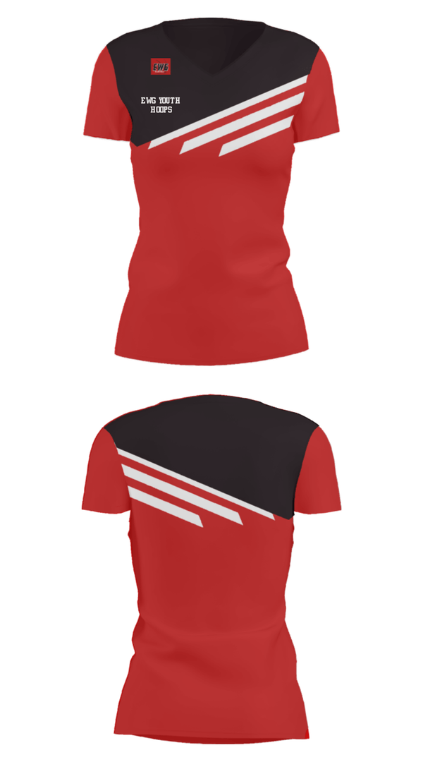 Women's Short Sleeve Vneck Shirt, EWG Youth Hoops, Men's Basketball, Teamtime, Team time, sublimation, custom sports apparel, team uniforms, spirit wear, spiritwear, sports uniforms, custom shirts, team store, custom team store, fundraiser sports, apparel fundraiser