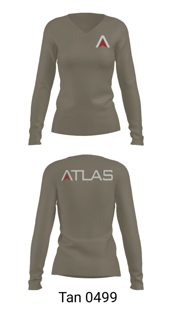 Women's Long Sleeve Vneck Shirt, , Army, Teamtime, Team time, sublimation, custom sports apparel, team uniforms, spirit wear, spiritwear, sports uniforms, custom shirts, team store, custom team store, fundraiser sports, apparel fundraiser