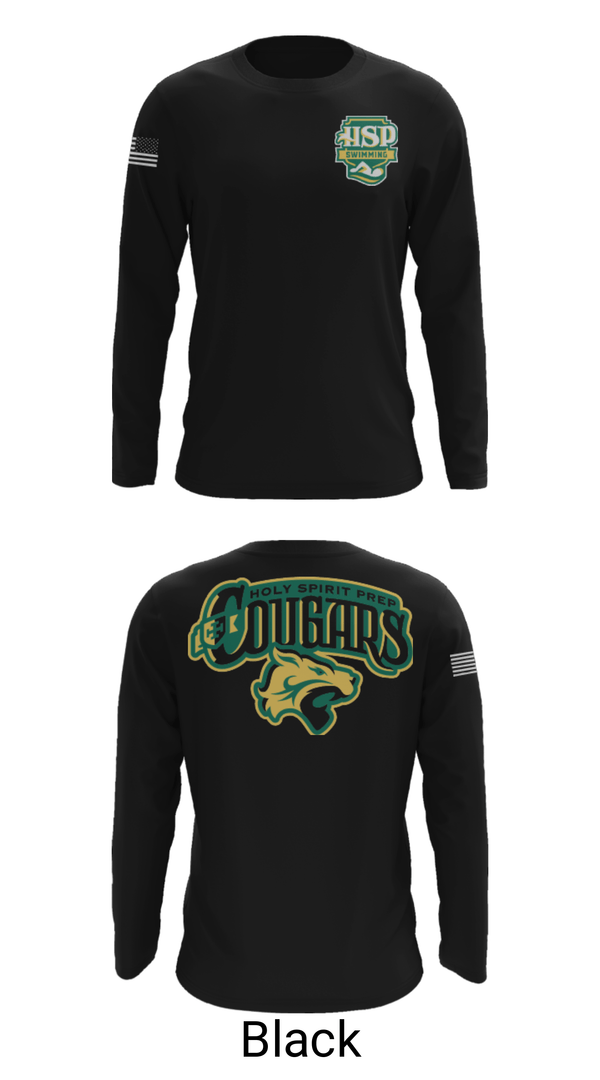Long Sleeve Performance Shirt, Holy Spirit Preparatory Upper School Swimming, Swimming, Teamtime, Team time, sublimation, custom sports apparel, team uniforms, spirit wear, spiritwear, sports uniforms, custom shirts, team store, custom team store, fundraiser sports, apparel fundraiser