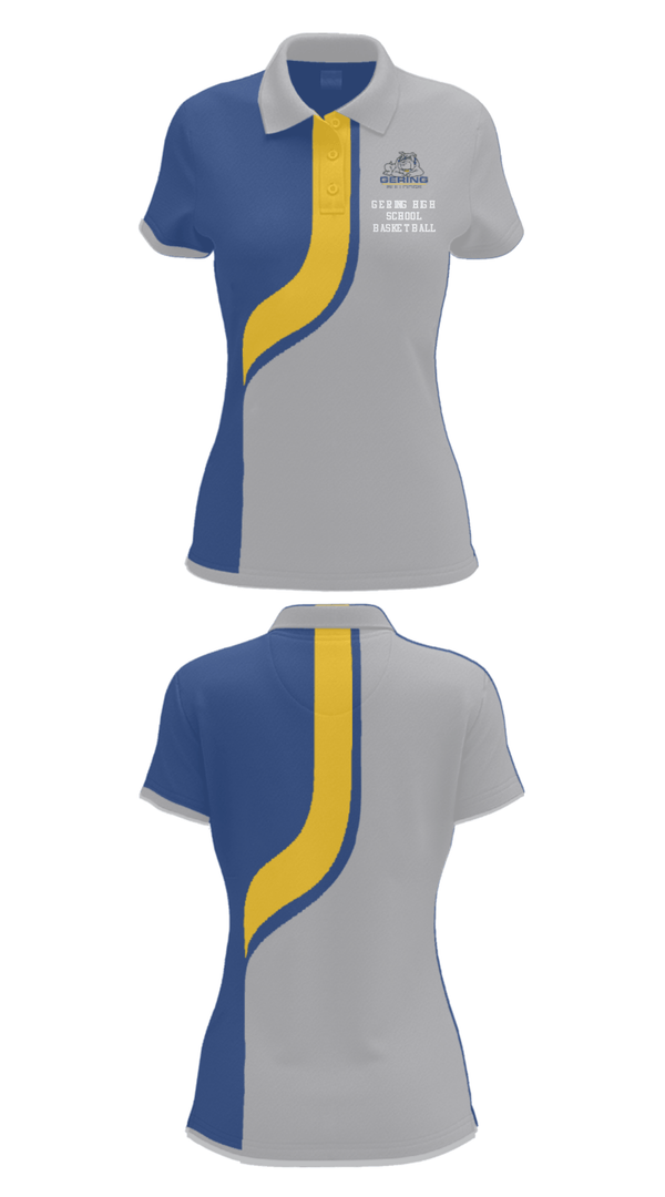 Women's Short Sleeve Performance Polo, Gering High School Basketball, Women's Basketball, Teamtime, Team time, sublimation, custom sports apparel, team uniforms, spirit wear, spiritwear, sports uniforms, custom shirts, team store, custom team store, fundraiser sports, apparel fundraiser