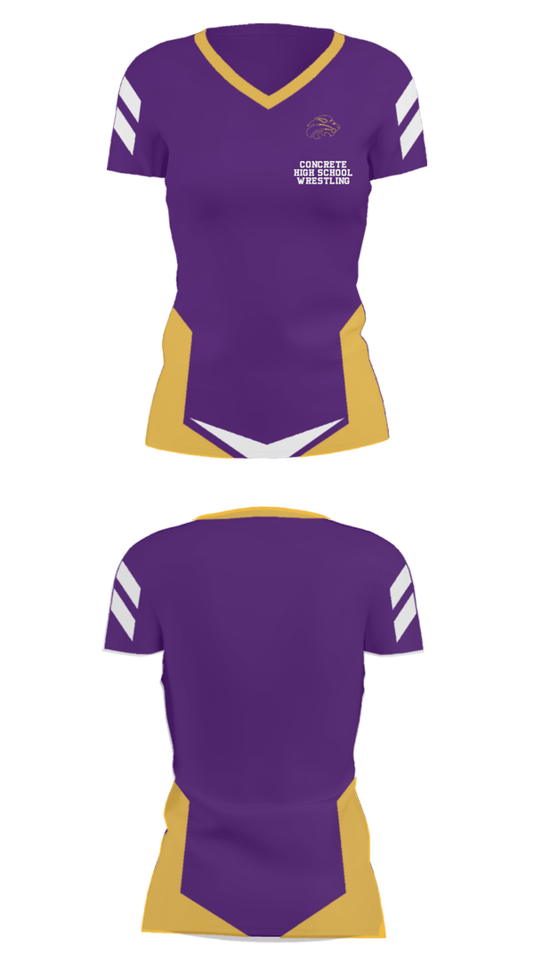 Women's Short Sleeve Vneck Shirt, Concrete High School Wrestling, Wrestling, Teamtime, Team time, sublimation, custom sports apparel, team uniforms, spirit wear, spiritwear, sports uniforms, custom shirts, team store, custom team store, fundraiser sports, apparel fundraiser