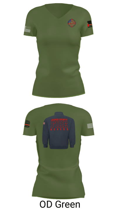 Jasper County Fire Rescue 11474467 Women's Short Sleeve V-neck Shirt - 28