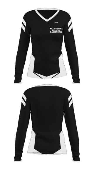 Women's Long Sleeve Vneck Shirt, Max Purpose Academy Basketball, Men's Basketball, Teamtime, Team time, sublimation, custom sports apparel, team uniforms, spirit wear, spiritwear, sports uniforms, custom shirts, team store, custom team store, fundraiser sports, apparel fundraiser
