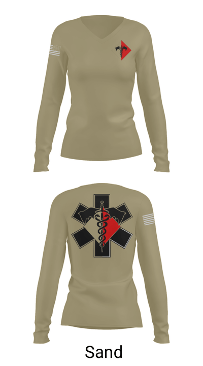 307th Medics 69478986 Women's Long Sleeve V-neck Shirt - 47