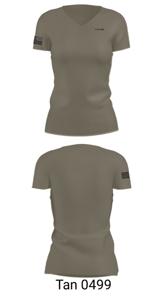 Women's Short Sleeve Vneck Shirt, E CO 21BEB, Army, Teamtime, Team time, sublimation, custom sports apparel, team uniforms, spirit wear, spiritwear, sports uniforms, custom shirts, team store, custom team store, fundraiser sports, apparel fundraiser