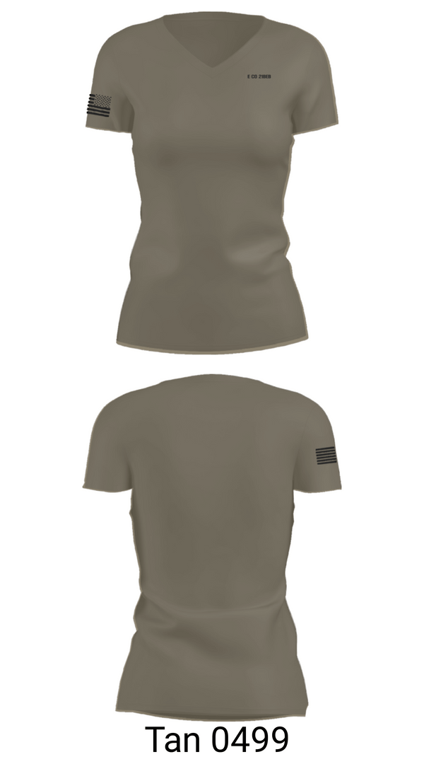 Women's Short Sleeve Vneck Shirt, E CO 21BEB, Army, Teamtime, Team time, sublimation, custom sports apparel, team uniforms, spirit wear, spiritwear, sports uniforms, custom shirts, team store, custom team store, fundraiser sports, apparel fundraiser
