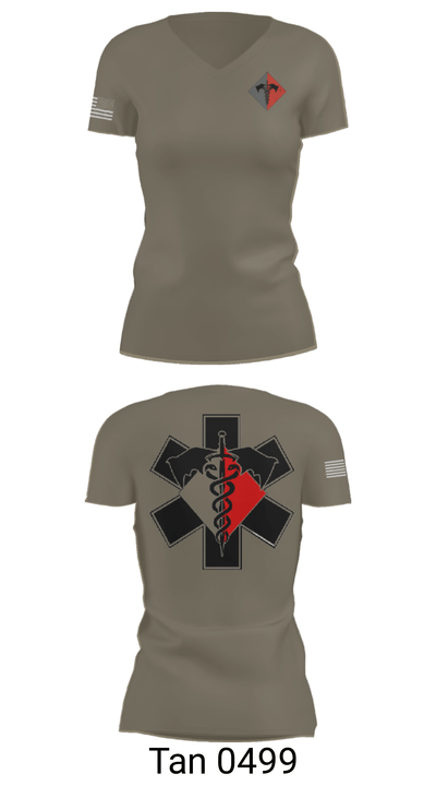 MEDICS 307th AEB 3679991 Women's Short Sleeve V-neck Shirt - 36