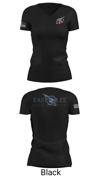 Women's Short Sleeve Vneck Shirt, East Lee Middle School, Spirit Store, Teamtime, Team time, sublimation, custom sports apparel, team uniforms, spirit wear, spiritwear, sports uniforms, custom shirts, team store, custom team store, fundraiser sports, apparel fundraiser