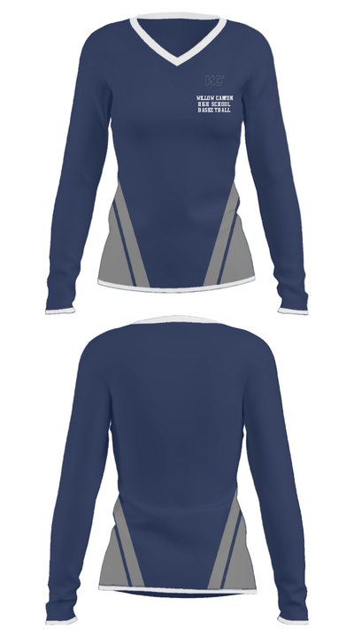 Willow Canyon High School Basketball 81698703 Women's Long Sleeve V-neck Shirt - 23