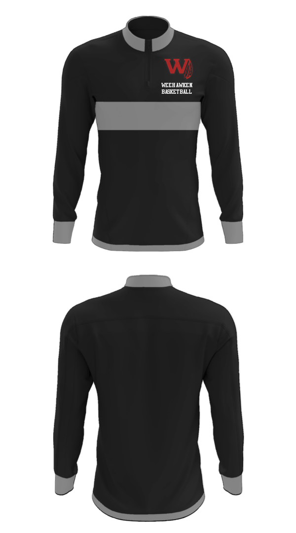 Quarter Zip Jacket, Weehawken High School Basketball, Men's Basketball, Teamtime, Team time, sublimation, custom sports apparel, team uniforms, spirit wear, spiritwear, sports uniforms, custom shirts, team store, custom team store, fundraiser sports, apparel fundraiser