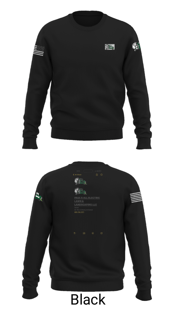 Crew Neck Sweatshirt, PAUL’S ALL ELECTRIC LAWN & LANDSCAPING, , Teamtime, Team time, sublimation, custom sports apparel, team uniforms, spirit wear, spiritwear, sports uniforms, custom shirts, team store, custom team store, fundraiser sports, apparel fundraiser