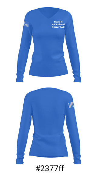 Women's Long Sleeve Vneck Shirt, R and R 24/7 Diesel Repair LLC, , Teamtime, Team time, sublimation, custom sports apparel, team uniforms, spirit wear, spiritwear, sports uniforms, custom shirts, team store, custom team store, fundraiser sports, apparel fundraiser