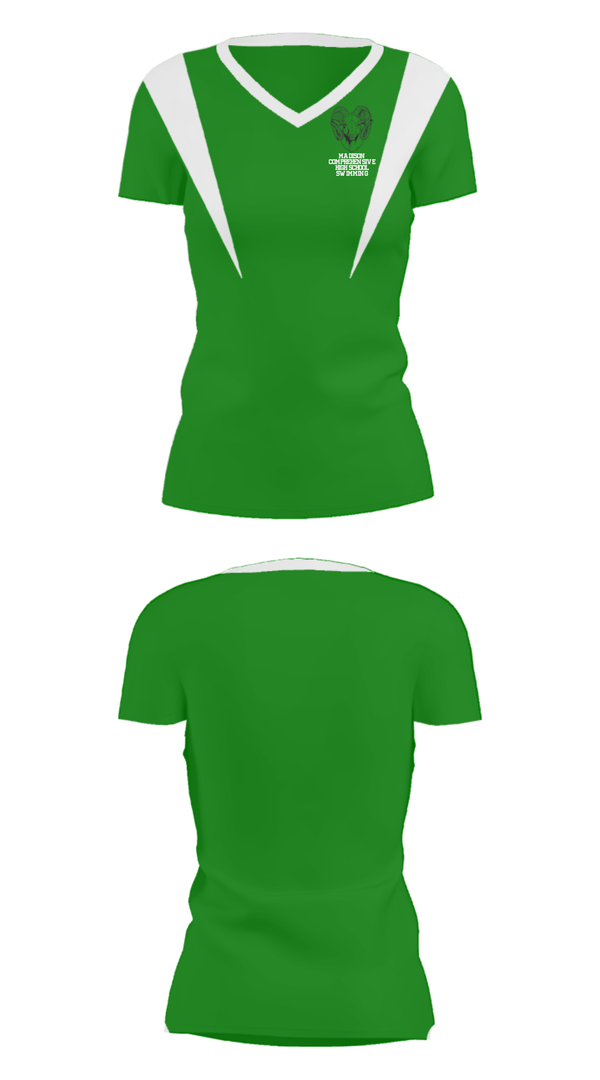 Women's Short Sleeve Vneck Shirt, Madison Comprehensive High School Swimming, Swimming, Teamtime, Team time, sublimation, custom sports apparel, team uniforms, spirit wear, spiritwear, sports uniforms, custom shirts, team store, custom team store, fundraiser sports, apparel fundraiser