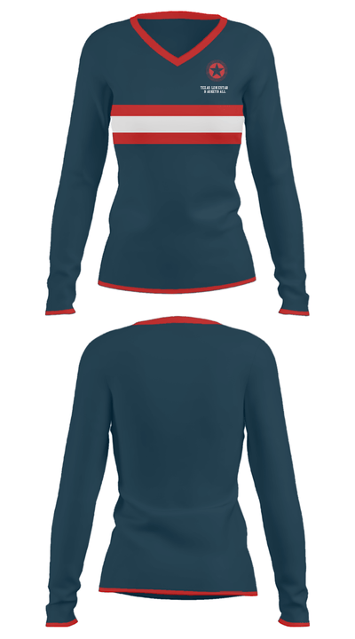 Texas LoneStar Basketball 43166892 Women's Long Sleeve V-neck Shirt - 33