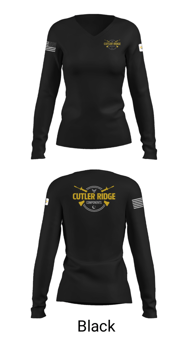 Women's Long Sleeve Vneck Shirt, Cutler Ridge Components, , Teamtime, Team time, sublimation, custom sports apparel, team uniforms, spirit wear, spiritwear, sports uniforms, custom shirts, team store, custom team store, fundraiser sports, apparel fundraiser