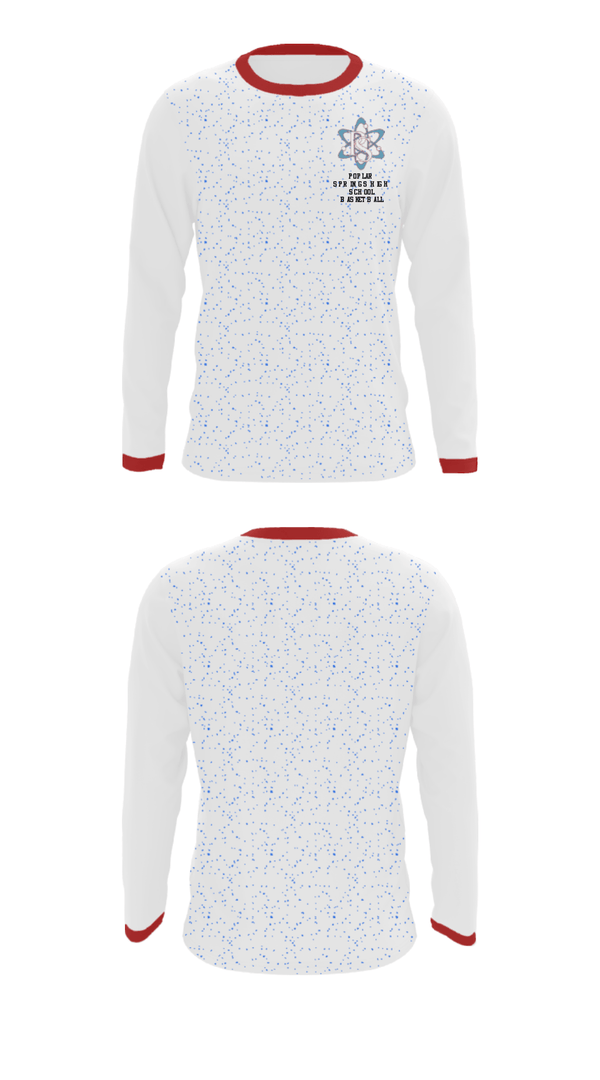 Long Sleeve Performance Shirt, Poplar Springs High School Basketball, Women's Basketball, Teamtime, Team time, sublimation, custom sports apparel, team uniforms, spirit wear, spiritwear, sports uniforms, custom shirts, team store, custom team store, fundraiser sports, apparel fundraiser