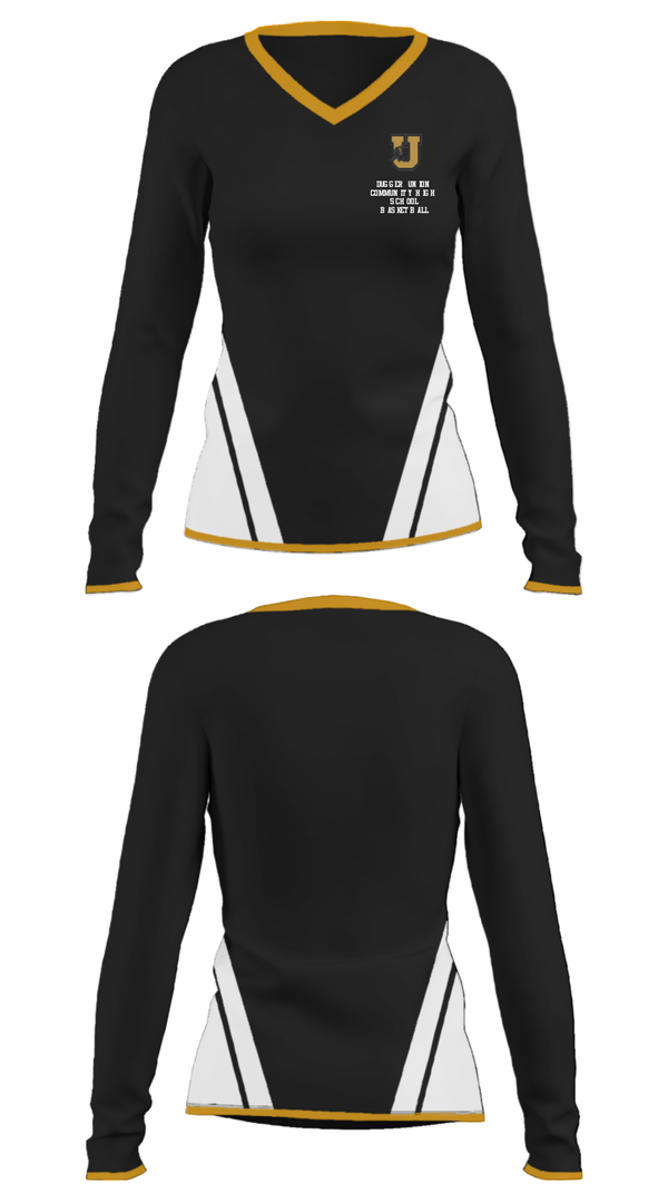 Women's Long Sleeve Vneck Shirt, Dugger Union Community High School Basketball, Men's Basketball, Teamtime, Team time, sublimation, custom sports apparel, team uniforms, spirit wear, spiritwear, sports uniforms, custom shirts, team store, custom team store, fundraiser sports, apparel fundraiser