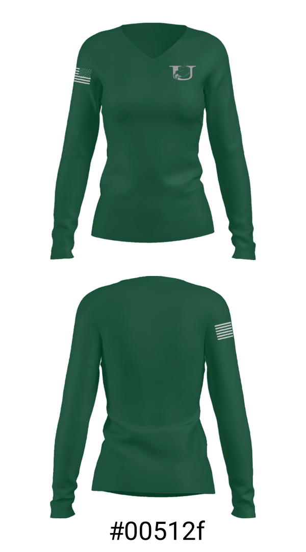 Women's Long Sleeve Vneck Shirt, Uwharrie Charter Academy, Spirit Store, Teamtime, Team time, sublimation, custom sports apparel, team uniforms, spirit wear, spiritwear, sports uniforms, custom shirts, team store, custom team store, fundraiser sports, apparel fundraiser