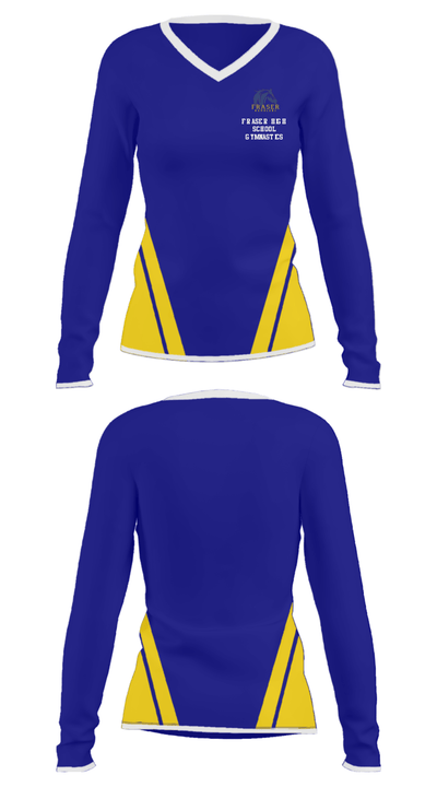 Fraser High School Gymnastics 3305383 Women's Long Sleeve V-neck Shirt - 25
