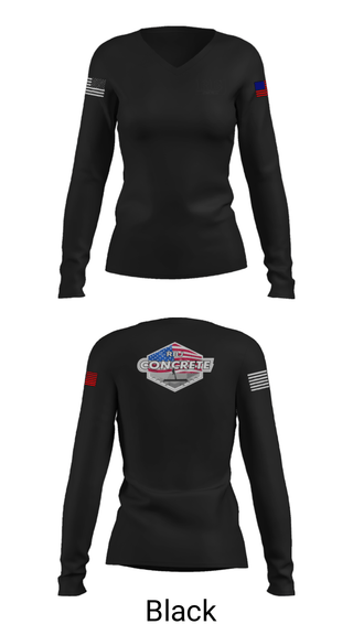 Women's Long Sleeve Vneck Shirt, RBJ Concrete, , Teamtime, Team time, sublimation, custom sports apparel, team uniforms, spirit wear, spiritwear, sports uniforms, custom shirts, team store, custom team store, fundraiser sports, apparel fundraiser
