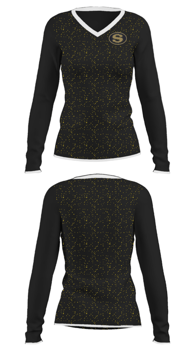Southland Academy High School Basketball 34075186 Women's Long Sleeve V-neck Shirt - 34