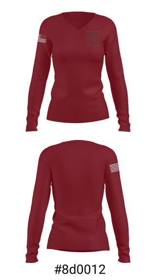 Women's Long Sleeve Vneck Shirt, Havana Junior High School, Spirit Store, Teamtime, Team time, sublimation, custom sports apparel, team uniforms, spirit wear, spiritwear, sports uniforms, custom shirts, team store, custom team store, fundraiser sports, apparel fundraiser