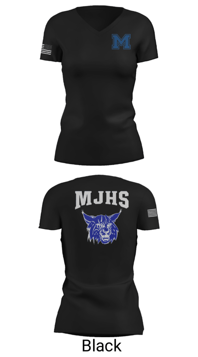 Mattanawcook Junior High School 18128146 Women's Short Sleeve V-neck Shirt - 14