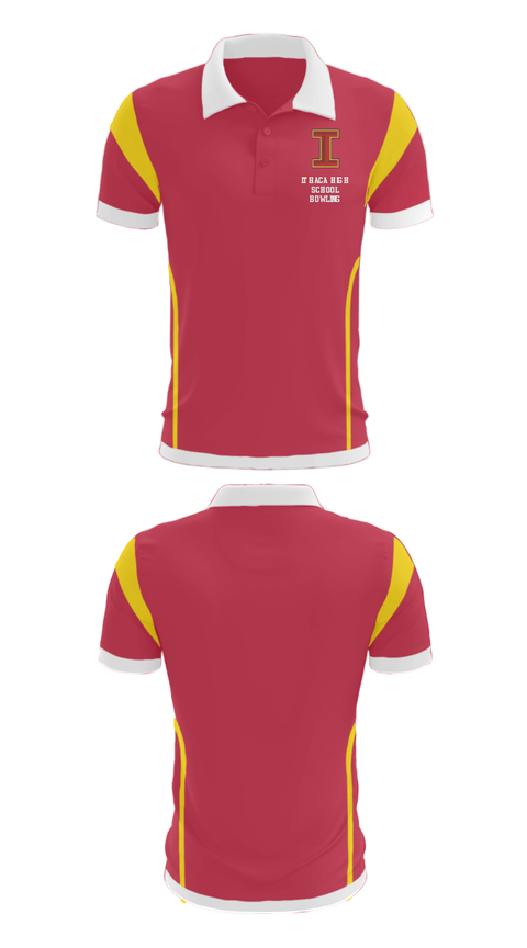 Short Sleeve Performance Polo, Ithaca High School Bowling, Bowling, Teamtime, Team time, sublimation, custom sports apparel, team uniforms, spirit wear, spiritwear, sports uniforms, custom shirts, team store, custom team store, fundraiser sports, apparel fundraiser
