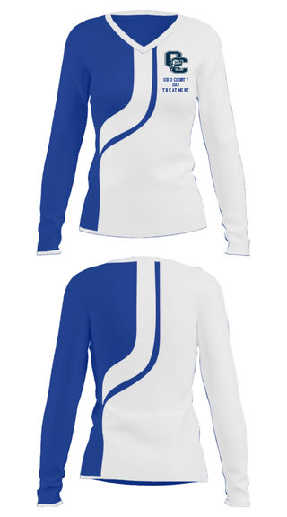 Women's Long Sleeve Vneck Shirt, Ohio County Day Treatment, Spirit Store, Teamtime, Team time, sublimation, custom sports apparel, team uniforms, spirit wear, spiritwear, sports uniforms, custom shirts, team store, custom team store, fundraiser sports, apparel fundraiser