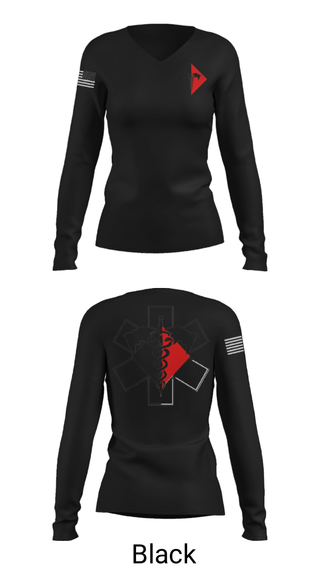 Women's Long Sleeve Vneck Shirt, 307th Medics, Army, Teamtime, Team time, sublimation, custom sports apparel, team uniforms, spirit wear, spiritwear, sports uniforms, custom shirts, team store, custom team store, fundraiser sports, apparel fundraiser