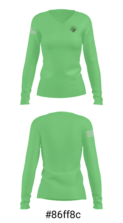 Women's Long Sleeve Vneck Shirt, Touch of power solutions, , Teamtime, Team time, sublimation, custom sports apparel, team uniforms, spirit wear, spiritwear, sports uniforms, custom shirts, team store, custom team store, fundraiser sports, apparel fundraiser