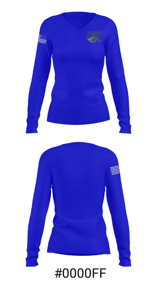 Women's Long Sleeve Vneck Shirt, Tom Mccall Upper Elementary School, Spirit Store, Teamtime, Team time, sublimation, custom sports apparel, team uniforms, spirit wear, spiritwear, sports uniforms, custom shirts, team store, custom team store, fundraiser sports, apparel fundraiser