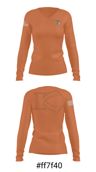 Women's Long Sleeve Vneck Shirt, Keshequa High School Basketball, Men's Basketball, Teamtime, Team time, sublimation, custom sports apparel, team uniforms, spirit wear, spiritwear, sports uniforms, custom shirts, team store, custom team store, fundraiser sports, apparel fundraiser