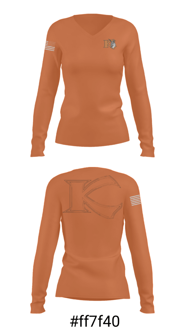 Women's Long Sleeve Vneck Shirt, Keshequa High School Basketball, Men's Basketball, Teamtime, Team time, sublimation, custom sports apparel, team uniforms, spirit wear, spiritwear, sports uniforms, custom shirts, team store, custom team store, fundraiser sports, apparel fundraiser