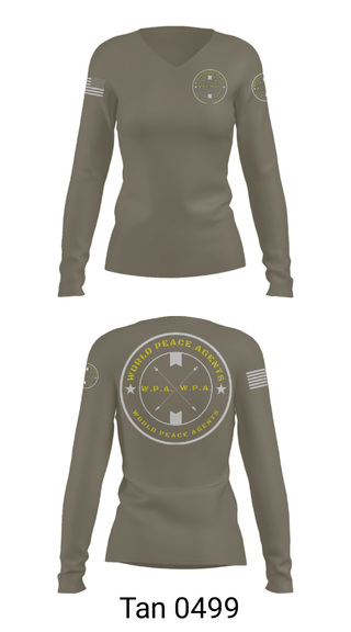 Women's Long Sleeve Vneck Shirt, , Army, Teamtime, Team time, sublimation, custom sports apparel, team uniforms, spirit wear, spiritwear, sports uniforms, custom shirts, team store, custom team store, fundraiser sports, apparel fundraiser