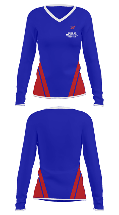 Bondurant Middle School Wrestling 17896823 Women's Long Sleeve V-neck Shirt - 24