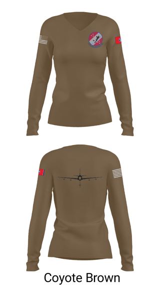 Women's Long Sleeve Vneck Shirt, 151st Air Refueling Squadron, Air Force, Teamtime, Team time, sublimation, custom sports apparel, team uniforms, spirit wear, spiritwear, sports uniforms, custom shirts, team store, custom team store, fundraiser sports, apparel fundraiser