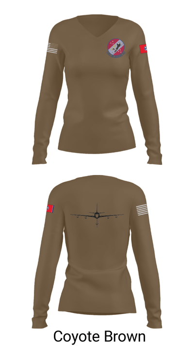 151st Air Refueling Squadron 9193987 Women's Long Sleeve V-neck Shirt - 15