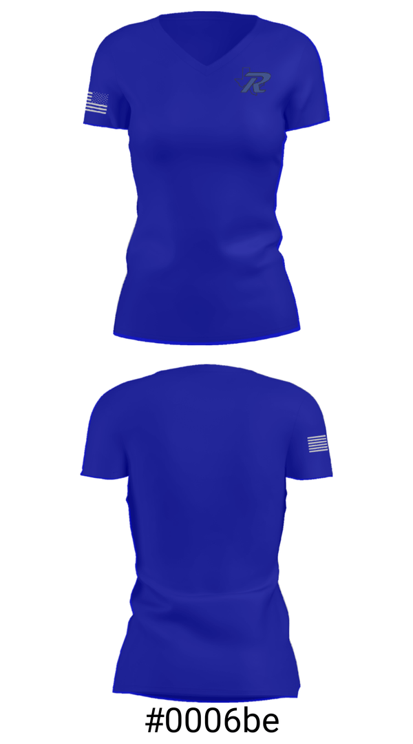 Women's Short Sleeve Vneck Shirt, Rains Junior High School, Spirit Store, Teamtime, Team time, sublimation, custom sports apparel, team uniforms, spirit wear, spiritwear, sports uniforms, custom shirts, team store, custom team store, fundraiser sports, apparel fundraiser