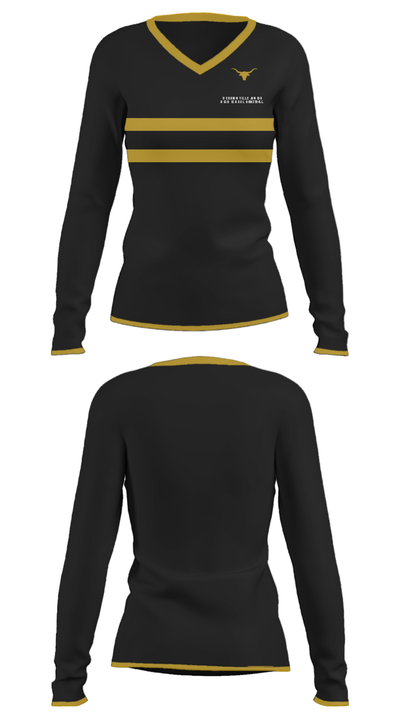 Hebbronville Junior High School Basketball 91750070 Women's Long Sleeve V-neck Shirt - 33