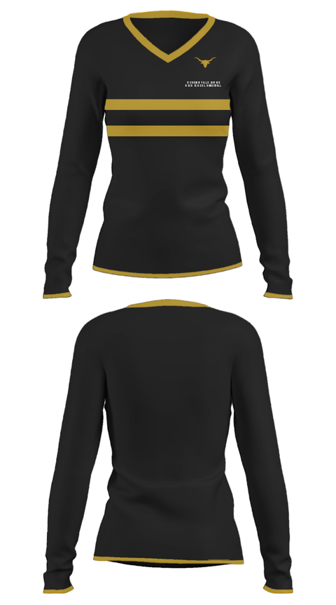 Women's Long Sleeve Vneck Shirt, Hebbronville Junior High School Basketball, Women's Basketball, Teamtime, Team time, sublimation, custom sports apparel, team uniforms, spirit wear, spiritwear, sports uniforms, custom shirts, team store, custom team store, fundraiser sports, apparel fundraiser