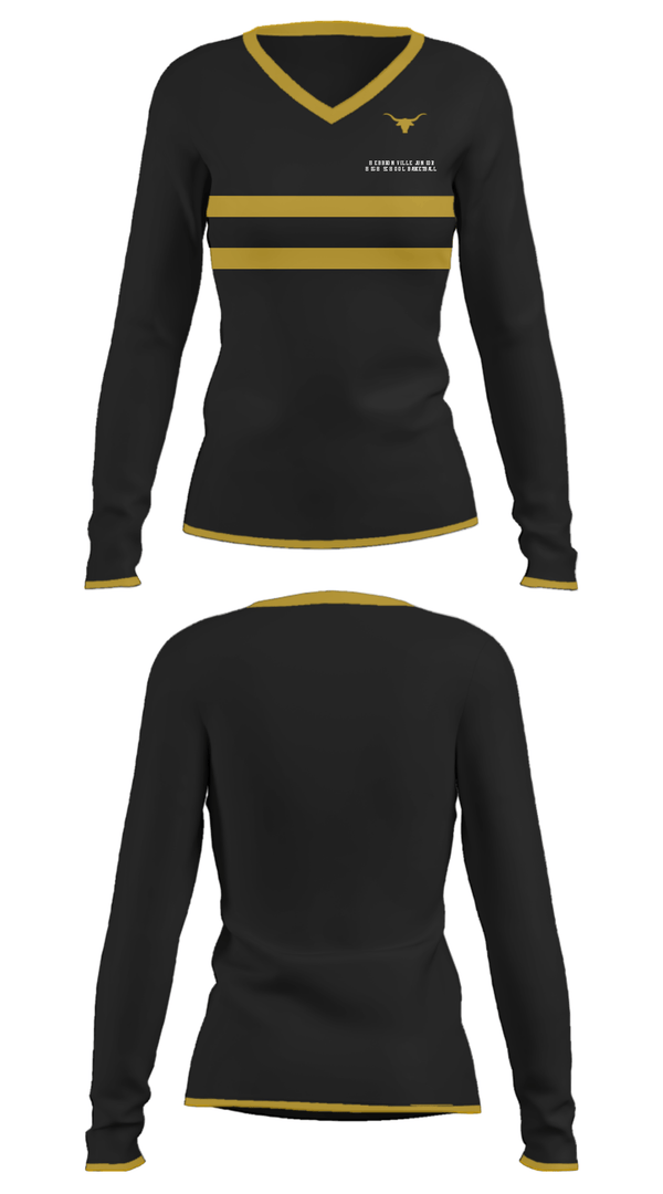 Women's Long Sleeve Vneck Shirt, Hebbronville Junior High School Basketball, Women's Basketball, Teamtime, Team time, sublimation, custom sports apparel, team uniforms, spirit wear, spiritwear, sports uniforms, custom shirts, team store, custom team store, fundraiser sports, apparel fundraiser